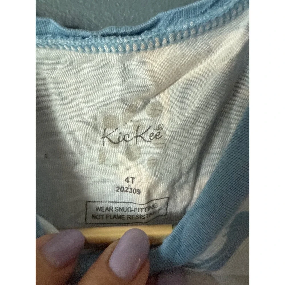 KicKee Kids Unicorn Bamboo Short Sleeve Pajama Set‎ Blue 4T